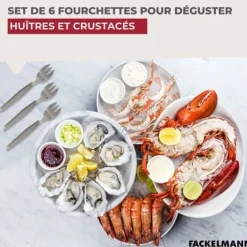 Ostrongafflar - Fackelmann - Ref. 32133 - Rostfritt stål - 6-pack - 12,5 cm