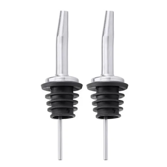 2-pack Hällpip Droppkork Flaskpip Dosörpip i Stål Metall Silver