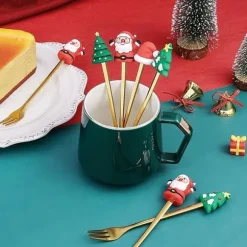 1-pack julskedar i rostfritt stål, 6 delar, set med presentask