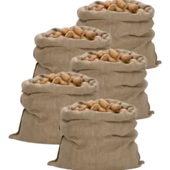 5-pack jutesäckar - Ekologiska och multifunktionella för träning och förvaring | Storlek: 100x110 cm