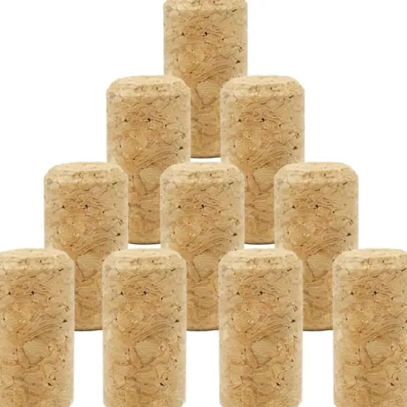 10-pack korkar, vinkorkar, för olika vinflaskor och DIY-dekoration, längd 40 mm, diameter 21 mm