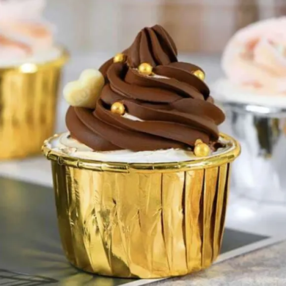 50-Pack Muffinsformar Bakformar Guld