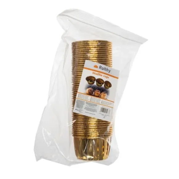 50-Pack Muffinsformar Bakformar Guld