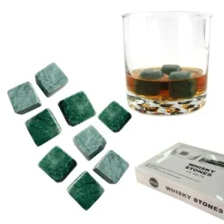 9-pack Naturliga Whiskystenar – Isbitar av Sten Grön