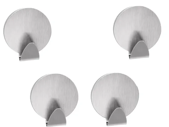 4-Pack - Självhäftahnde Krokar - Stål