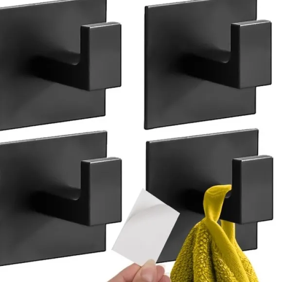 4-Pack - Självhäftande Krokar / Handdukskrokar - Hängare