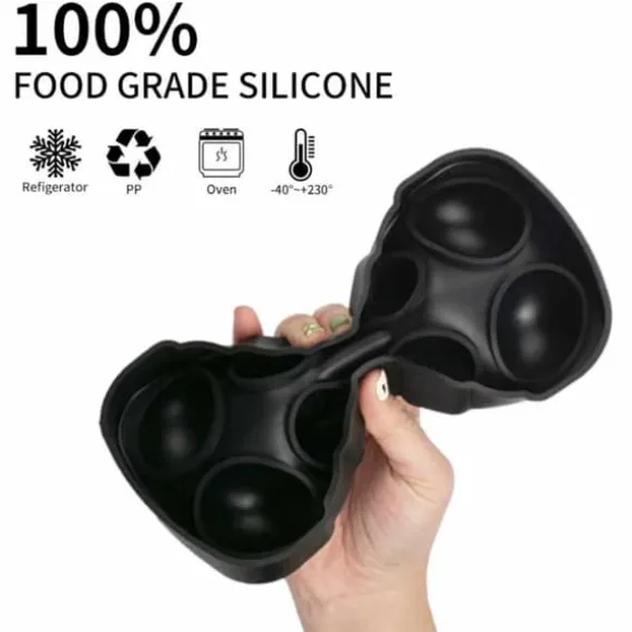 2-Pack Stor Silikon Isform för 8st Isbollar Runda Isbitar Kulor
