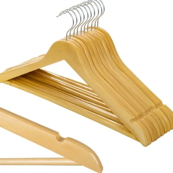10-Pack - Trägalgar / Galgar i Trä - Klädhängare