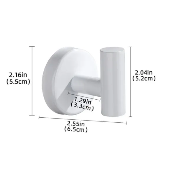 2-pack väggkrokar - vita självhäftande krokar