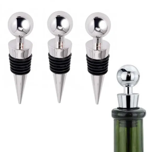 3-Pack Vinkork i Metall – Vinpropp Vinförslutare Silver