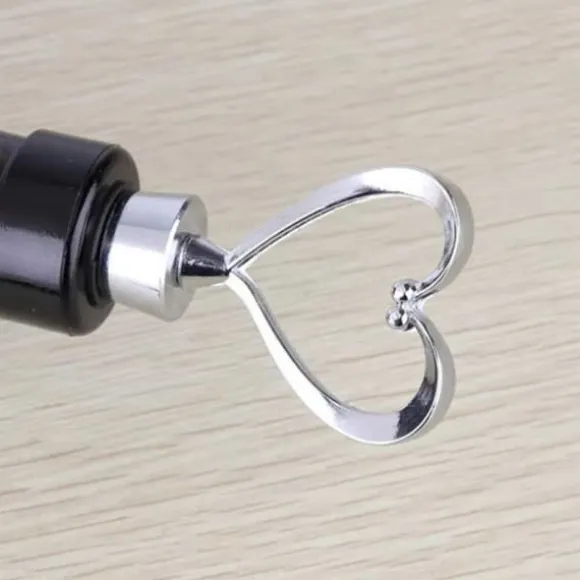 3-Pack Vinkork med Hjärta i Metall – Vinpropp Vinförslutare Silver