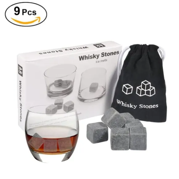 -paket med 9 st. isbitar för whiskykylsten, drycker, vin, ölkylare, barberedningskuber, presentset