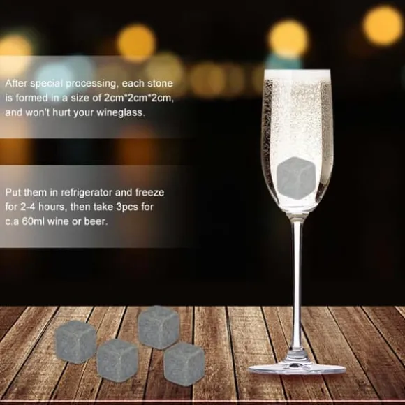 -paket med 9 st. isbitar för whiskykylsten, drycker, vin, ölkylare, barberedningskuber, presentset