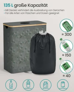 Pantflaska uppsamlingsbehållare – 135 L – Skiffergrå-naturlig beige