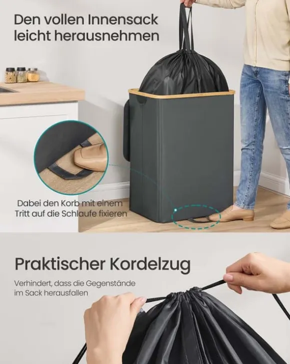Pantflaska uppsamlingsbehållare – 135 L – Skiffergrå-naturlig beige