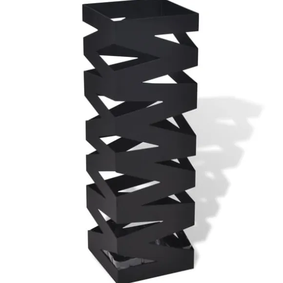 Paraplyställ 48,5 cm fyrkantig stål svart