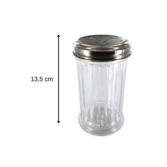 Parmesan- och florsockersikt i glas 13 cm Fackelmann
