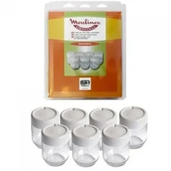 Parti med 7 Moulinex-yoghurtkrukor för kulinariska beredningsdelar Små hushållsapparater Moulinex A14A03