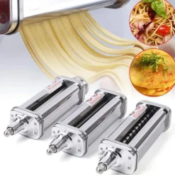 Pastamaskinstillbehör - Fettuccine-skärare - Manuell pastaskärare - Rostfritt stål - Hemkök - Ljusgrå