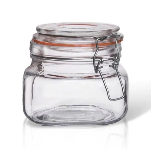 Patentglasburk med klämma 500 ml