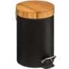 Pedalhink, Bambu / Metall, 3 L - Svart