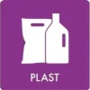 Piktogram, plast, 12x12, lilla