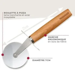 Pizzahjul trähandtag Fackelmann Pizza & Pasta 31117