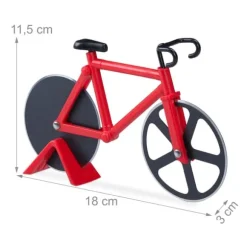 Pizzaskärare, cykelformad, 11.5x18x3 cm
