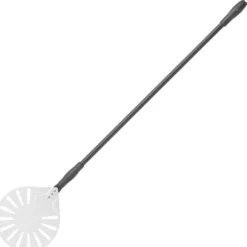 Pizzaskyffel med hål och glidhandtag, aluminium, rund, diameter. 230 mm lång 1200 mm - Hendi 617168