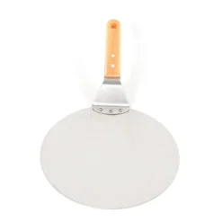 Pizzaspade - Bakspade - Rund - Rostfritt stål - För pizza, paj och tårta - Silver