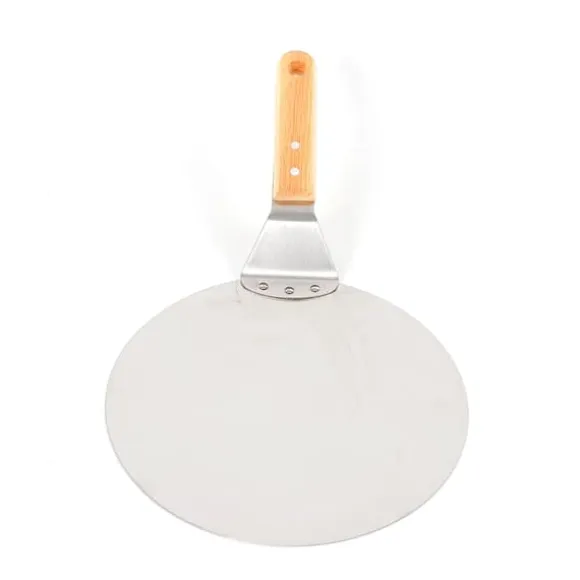 Pizzaspade - Bakspade - Rund - Rostfritt stål - För pizza, paj och tårta - Silver