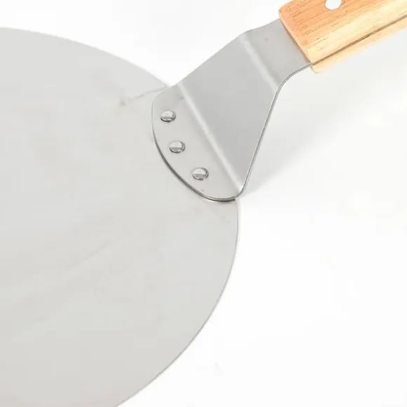 Pizzaspade - Bakspade - Rund - Rostfritt stål - För pizza, paj och tårta - Silver