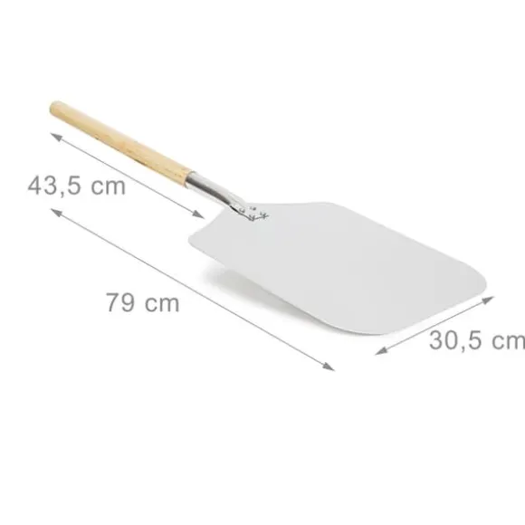 Pizzaspade, Metall, Träskaft