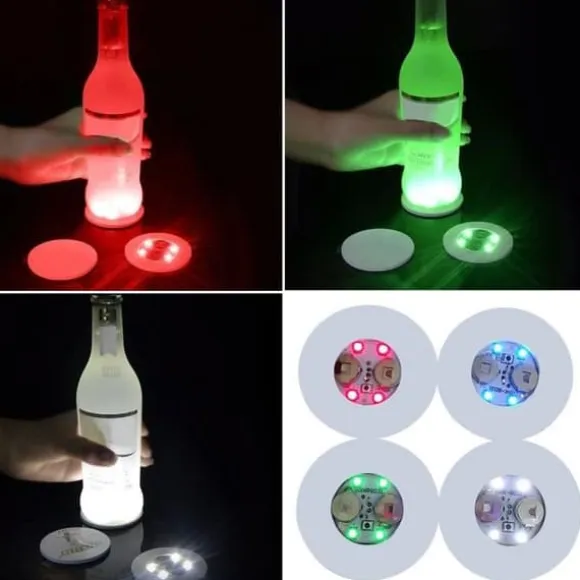 PLACEMAT, Färgglad--10st Mini LED-ljusunderlägg Julljusdekaler Nattklubb Bar Party Favor Vase