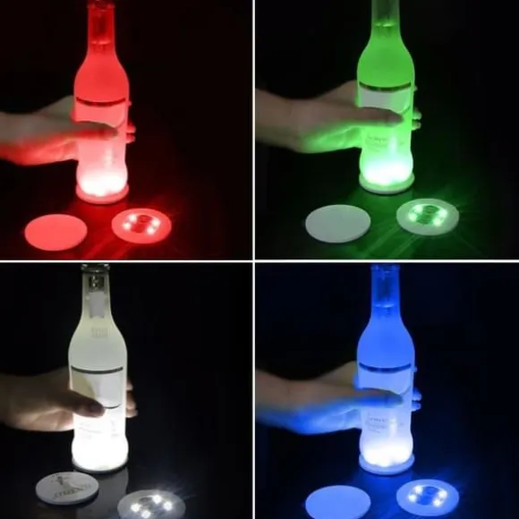 PLACEMAT, Färgglad--10st Mini LED-ljusunderlägg Julljusdekaler Nattklubb Bar Party Favor Vase