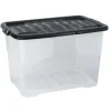 Plastlåda STRATA 65L klar med lock PP