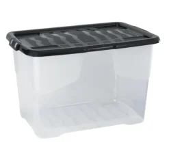 Plastlåda STRATA 65L klar med lock PP