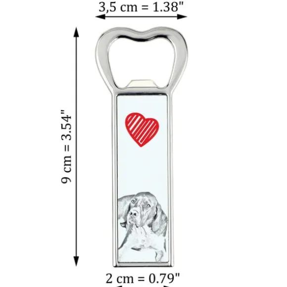 Pointer I - flasköppnare med en hund, personlig kylöppnare, unik present till en man från Art-Dog