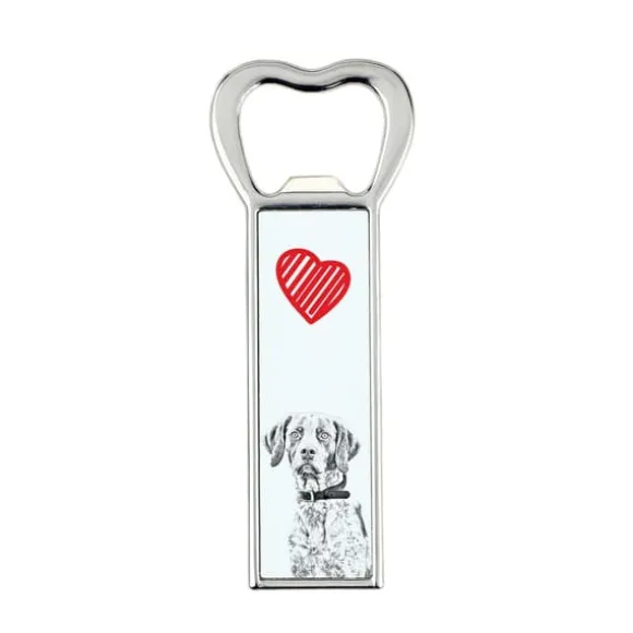 Pointer II - flasköppnare med en hund, personlig kylöppnare, unik present till en man från Art-Dog