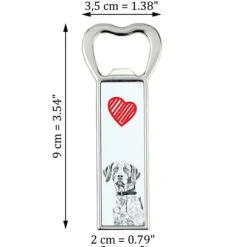 Pointer II - flasköppnare med en hund, personlig kylöppnare, unik present till en man från Art-Dog