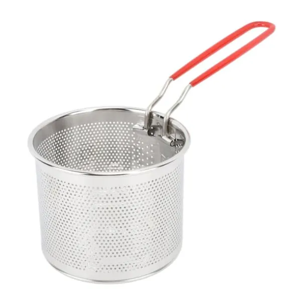 304 pommes friteskorg i rostfritt stål Multifunktionell högtemperaturbeständig rund friteringskorg nätpotatisredskap 14 cm / 5.51in