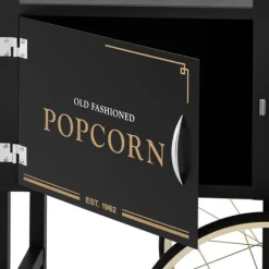Popcornmaskinvagn - 51 x 37 cm - svart & guld - Royal Catering