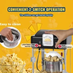 Popcornmaskin, 24x27,5x47,5 cm, Svart, bordsapparat