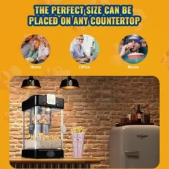 Popcornpopper 300W 2,5 Oz, bärbar bordspopcornmaskin, snabb och enkel användning, perfekt för filmkvällar, elegant svart design