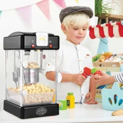 Popcornpopper 300W 2,5 Oz, bärbar bordspopcornmaskin, snabb och enkel användning, perfekt för filmkvällar, elegant svart design