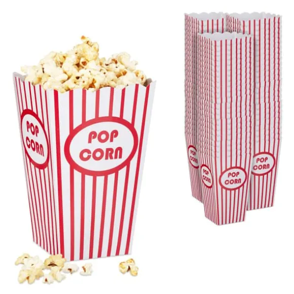 Popcornpåsar, 16x10.5x10.5 cm, Röd-Vit