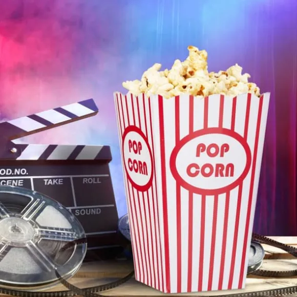Popcornpåsar, 16x10.5x10.5 cm, Röd-Vit