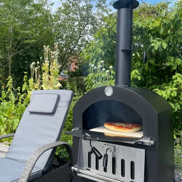 Portabel Pizzaugn för Utomhusbruk med Pizzasten & Pizzaspade i Rostfritt Stål Trädgård Grill Trädgårdsgrill Utomhus Matlagning Pizza Grillning Kött