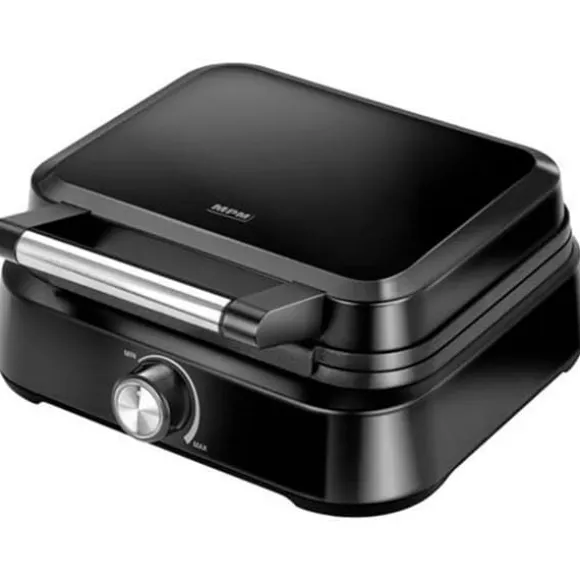 Professionell Vaffeljärn för 2 Tjocka Belgiska Vafflor, Non-stick Plåtar MPM MGO-40 1500W Svart 13965