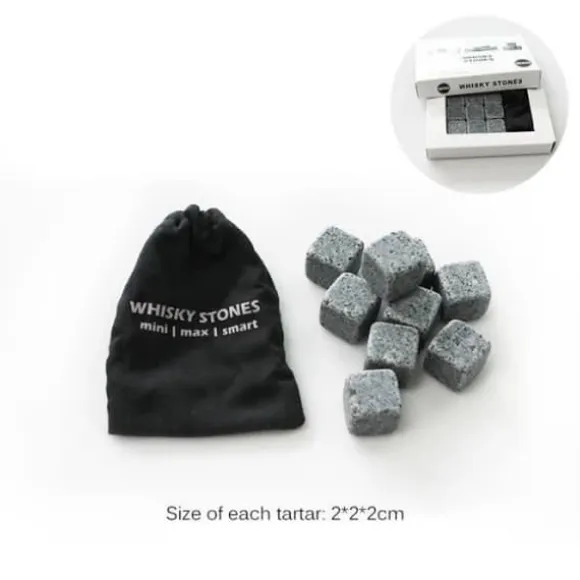 QQ16456-Natural Stapstone Återanvändbar whiskykylare whiskystenar whiskyisbitar Colagne Champag vinöl